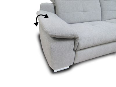 A Milano ülőgarnitúra G karfa: széles, állítható változat lábbal.