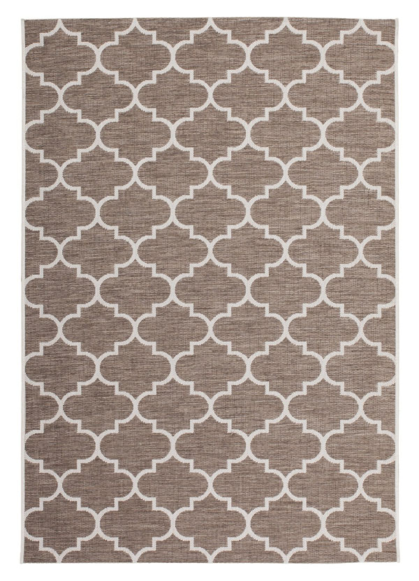 A Lalee Home SUNSET SUS 604 Bézs szőnyeg marokkói mintával egy beltéri és kültéri használatra is alkalmas modern szőnyeg.