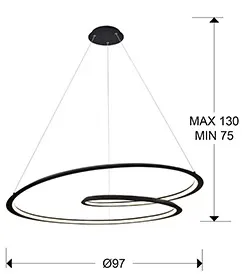 Schuller Looping függeszték nagy méret vázlat
