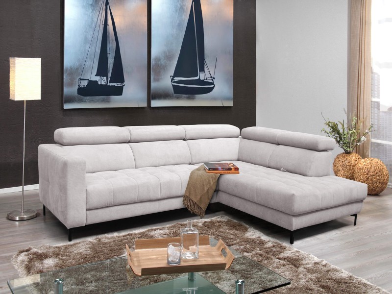 Malaga l alakú állítható fejtámlás kanapé, többféle formában és színben elérhető.
