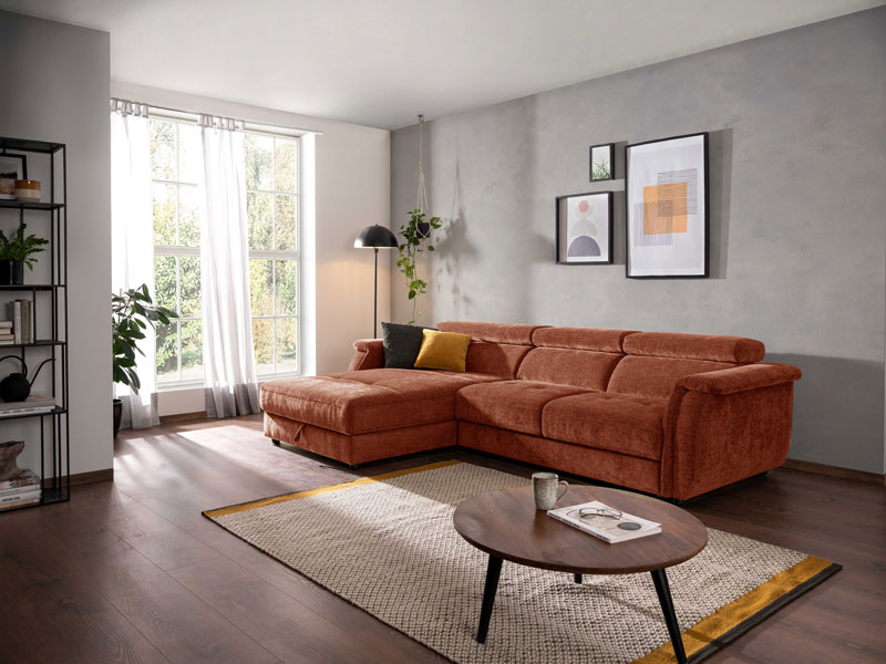 A Nápoly L alakú kanapé és ülőgarnitúra esetében is sok választható formai és funkcionális elem van.