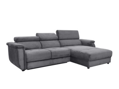 Nápoly L alakú kanapé, állítható fejtámlával.
