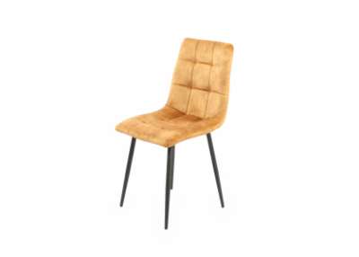 A Fernando KD sárga bársony étkezőszék elegáns, modern megjelenésével tökéletes kiegészítője lehet az Ön otthonának. Selymes tapintású kárpitozása és kényelmes, párnázott ülőfelülete tökéletes választás lehet bármely étkezőnek vagy nappalinak.