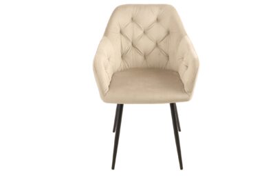 A Lana latte bársony étkezőszék modern, vidám színével és puha tapintású kárpitozásával elegáns, mégis könnyed kiegészítője lehet bármely étkezőnek vagy nappalinak. Kényelmes ülőfelülete és erős lábai pedig hosszú távon is biztosítják kényelmes és időtálló használatot.