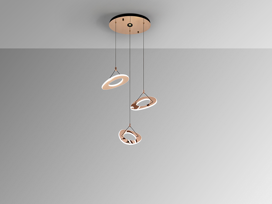 Mirena csillár 690764 Mirena csillár 690764 acélból készült csillogó rózsaarany felülettel. A lámpaburák opál akrilból készültek. Állítható hosszúsággal.