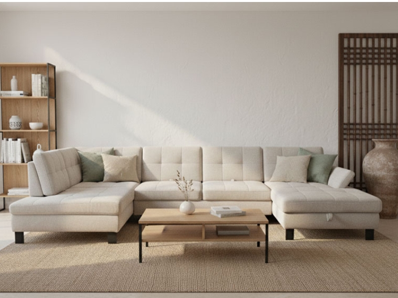 sorrento-u alaku-ulogarnitura A Sorrento U alakú ülőgarnitúra vendégággyal és ágyneműtartóval rendelhető modell.