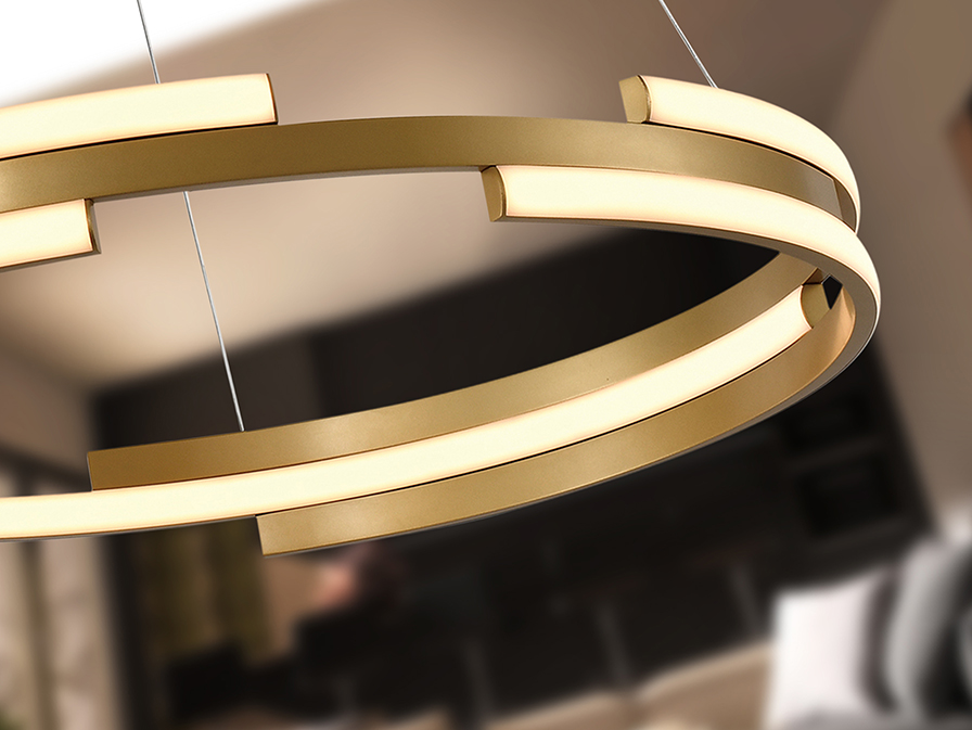 Ciclos csillár 197496 Ciclos csillár 197496 arany felülettel. Szegmentált gyűrűs kialakítású, arany színű lámpa búrával, opál szilikon diffúzorral. Állítható hosszúsággal.