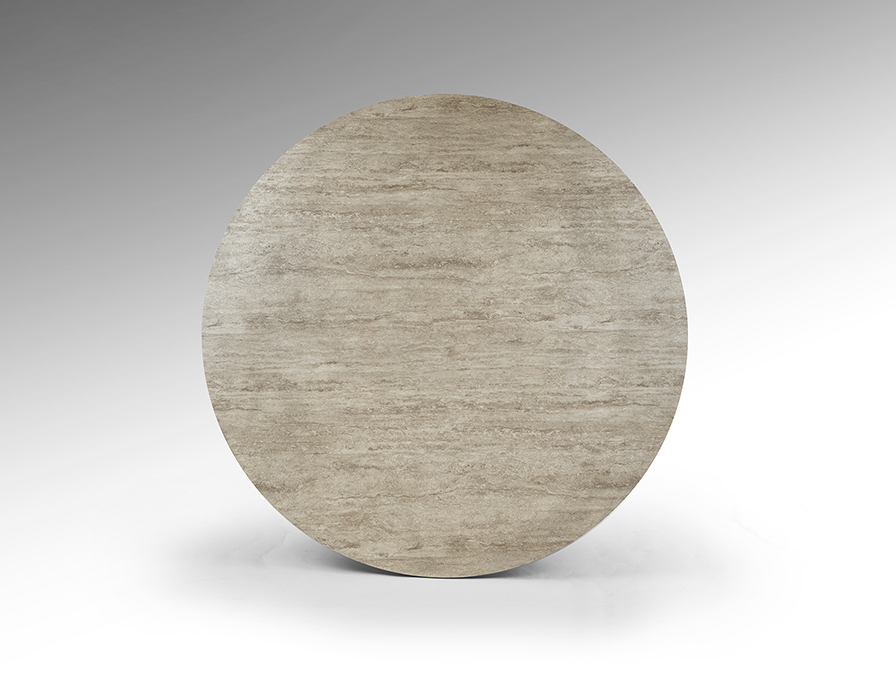 Samara étkezőasztal 497947 Samara étkezőasztal 497947 travertin mintázatú, melaminból készült, világos kőhatású asztallappal, és titokzatos oxidbarna talppal.